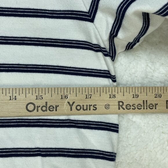 Lands End Cardigan Sweater Womans Size XS (2-4) White Blue Red Heavy Button Up - Picture 3 of 7